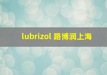 lubrizol 路博润上海